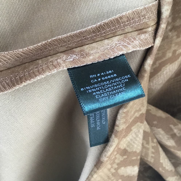 Lauren Ralph Lauren New Python Snake Print Bateau Neck Dress New Size 2X - Picture 5 of 5